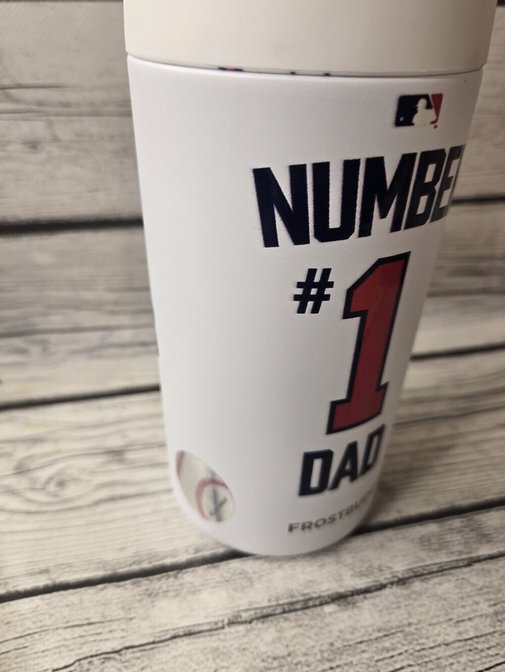 Atlanta Braves Number 1 Dad Frost Buddy Can Cooler MLB Baseball Beverage Holder - Picture 7 of 7